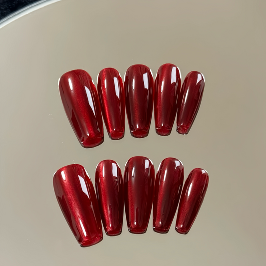 Velvet Rouge Sparkle Nails