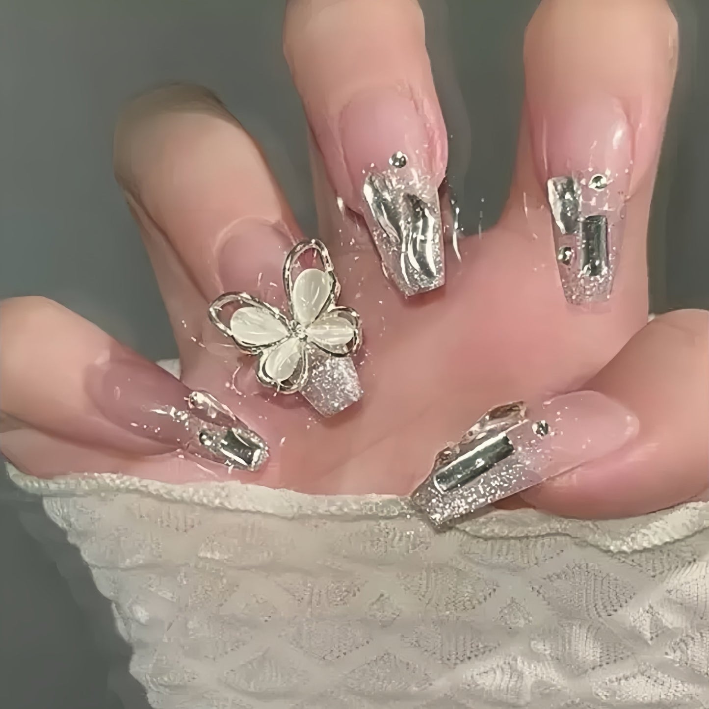 Diamond Dust Butterfly Press-On Nails - EverydayNailCoats