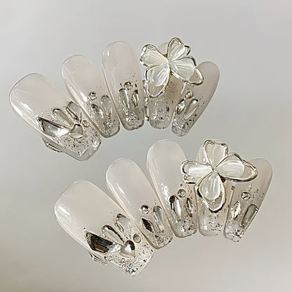 Diamond Dust Butterfly Press-On Nails - EverydayNailCoats